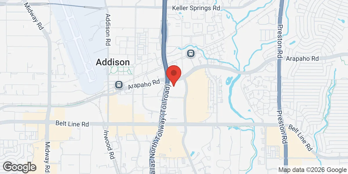 Map showing Men's T Clinic® - Addison location