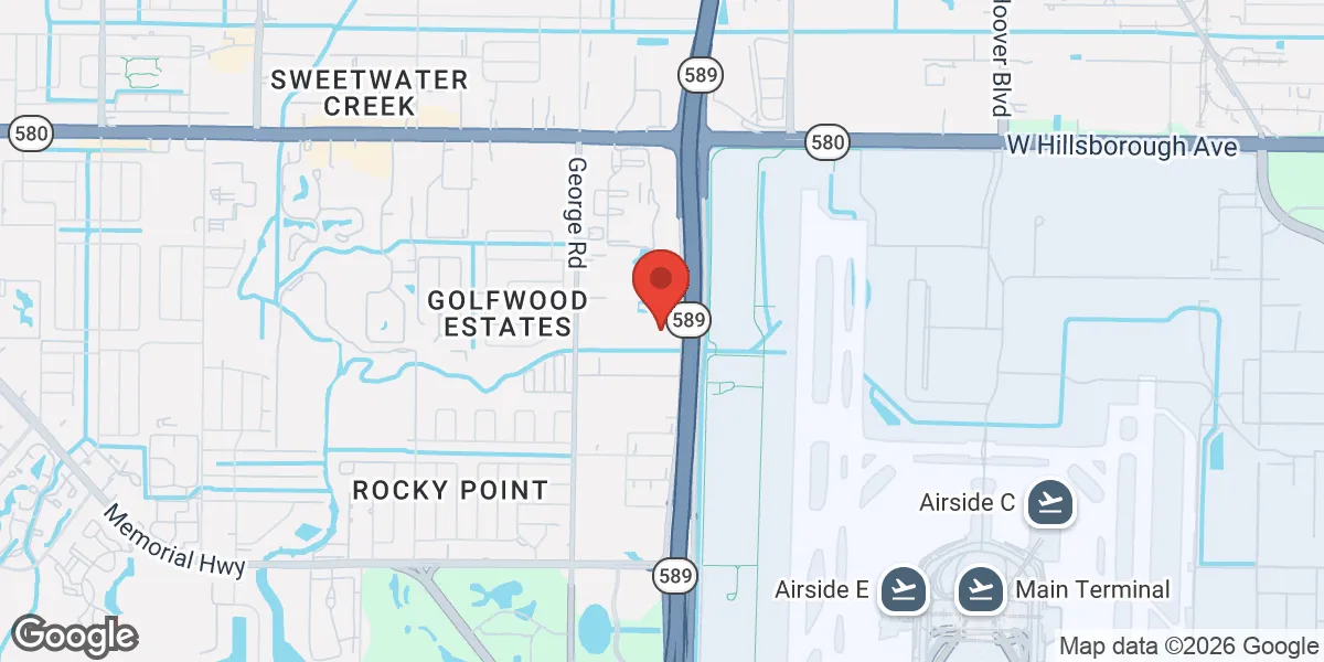 Map showing Gameday Men's Health Westshore ED and TRT Clinic location