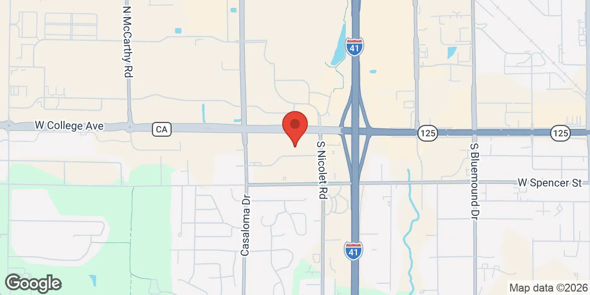 Map showing Gameday Men's Health Appleton, WI location