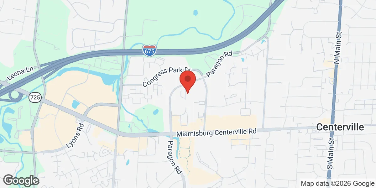 Map showing Gameday Men’s Health Centerville, OH location