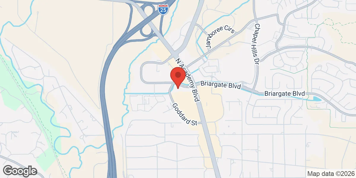 Map showing Rocky Mountain Men's Clinic - Colorado Springs location