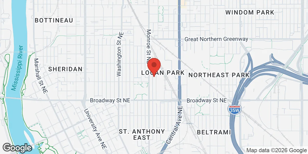 Map showing Revive MD Of NE Minneapolis location