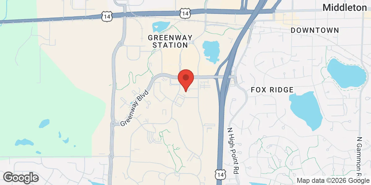 Map showing Gameday Men's Health Middleton ED and TRT Clinic location