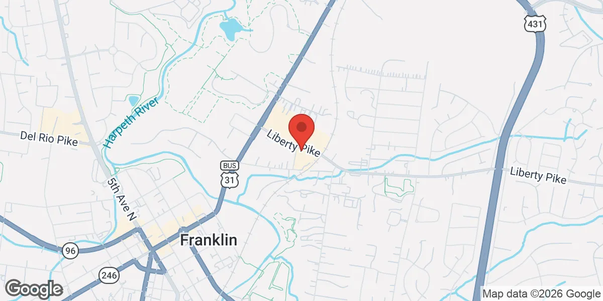 Map showing Optimize U - Franklin | Hormone & Cryotherapy Clinic location