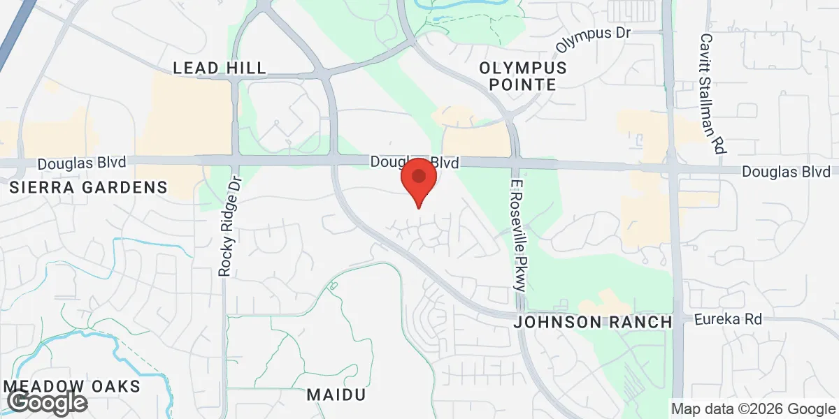 Map showing Gameday Roseville TRT, Peptide, and ED Clinic location