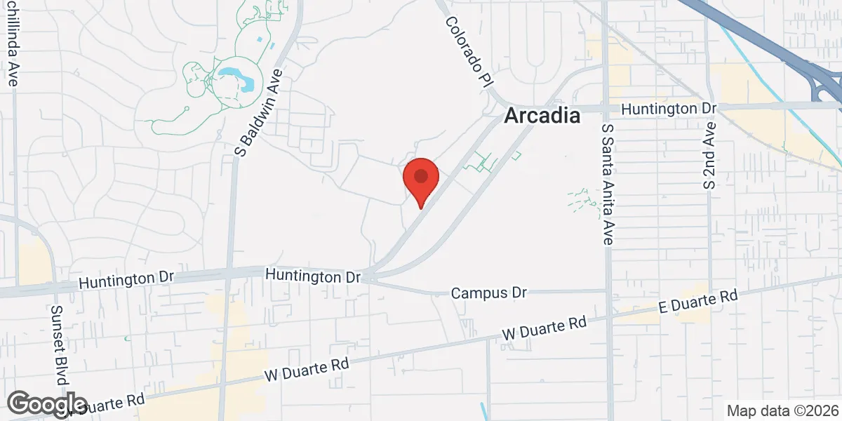 Map showing Gameday Men's Health Arcadia, CA location