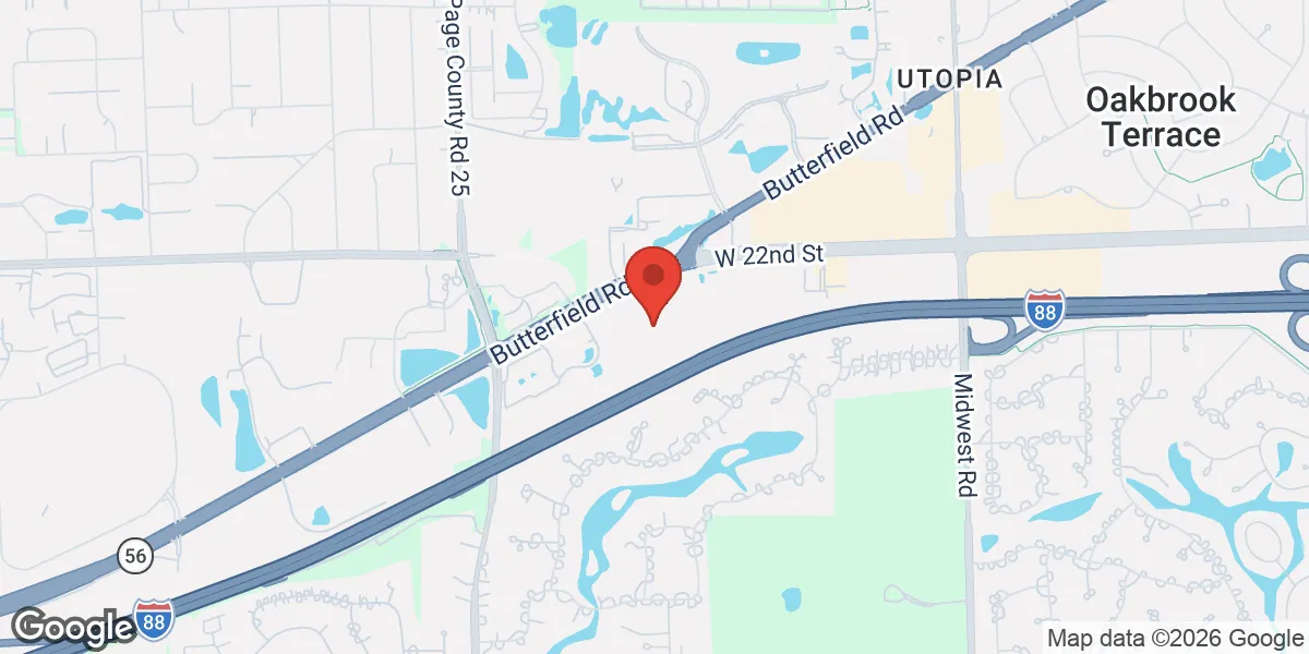 Map showing Gameday Men's Health Oak Brook Peptide & TRT Clinic location