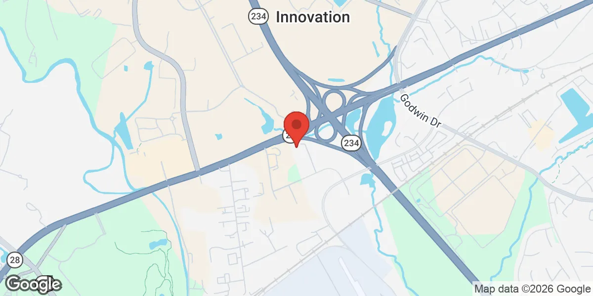 Map showing Gameday Men's Health Manassas location