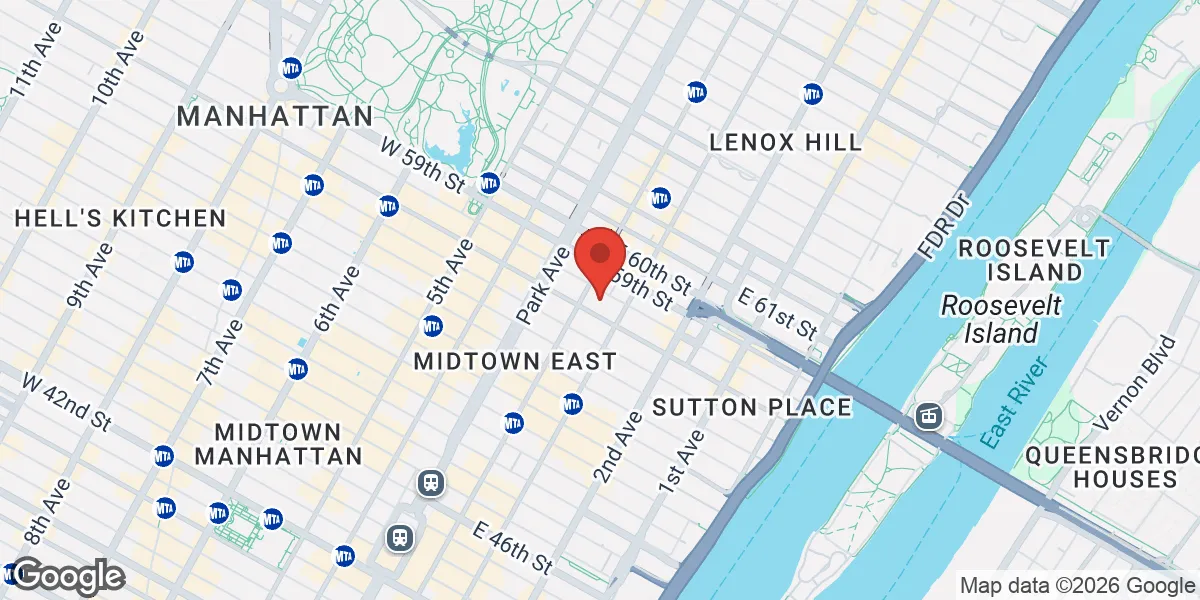 Map showing Gameday Men's Health Manhattan - Upper East Side location