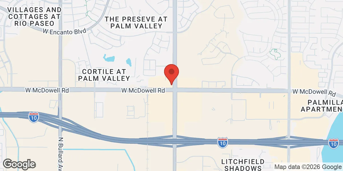 Map showing Gameday Men’s Health Goodyear TRT, Peptide, and ED Clinic location