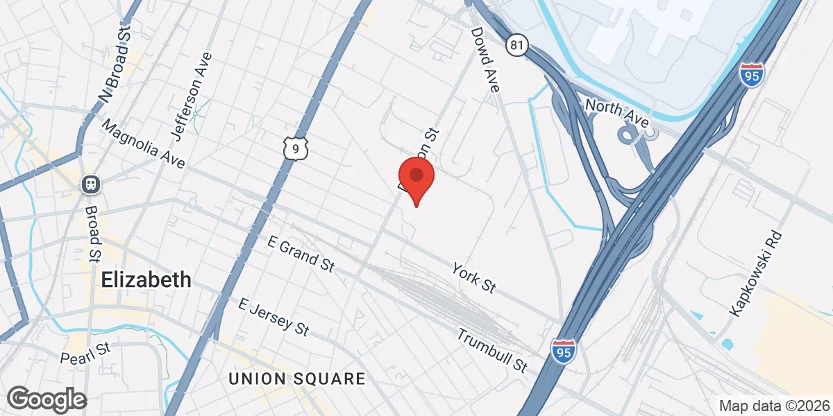 Map showing Elizabeth TRT Therapy location