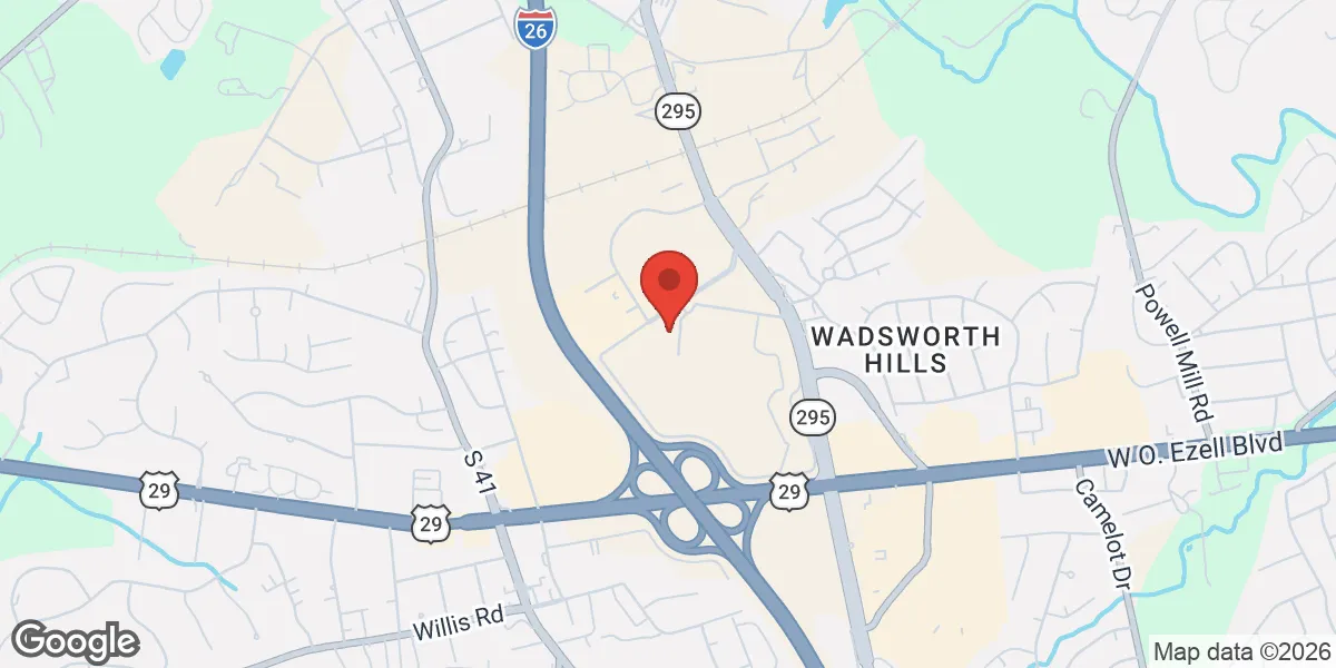 Map showing Gameday Men's Health Spartanburg, SC location