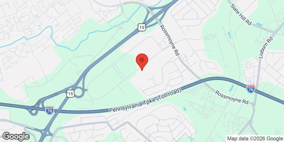 Map showing Gameday Men's Health Mechanicsburg location