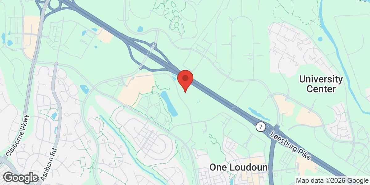 Map showing Gameday Men's Health Ashburn, VA location