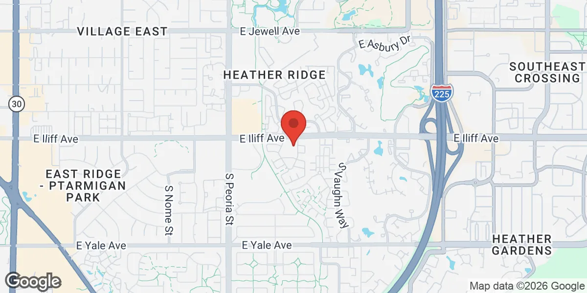 Map showing Gameday Men's Health Aurora CO location