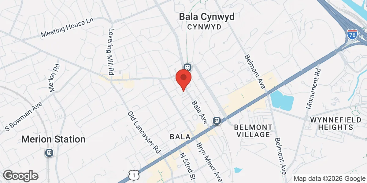 Map showing Renew Vitality Testosterone Clinic of Bala Cynwyd location