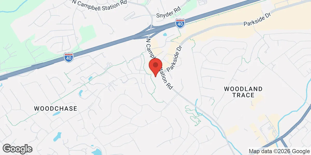 Map showing Menspro™ Knoxville location