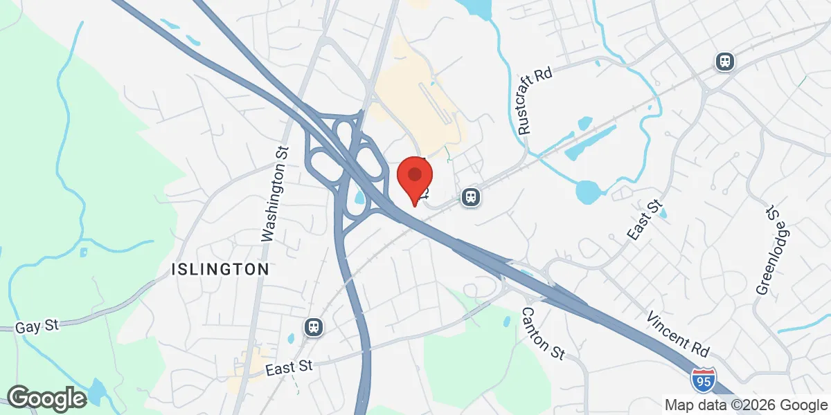 Map showing Northeast Men's Health - Dedham location