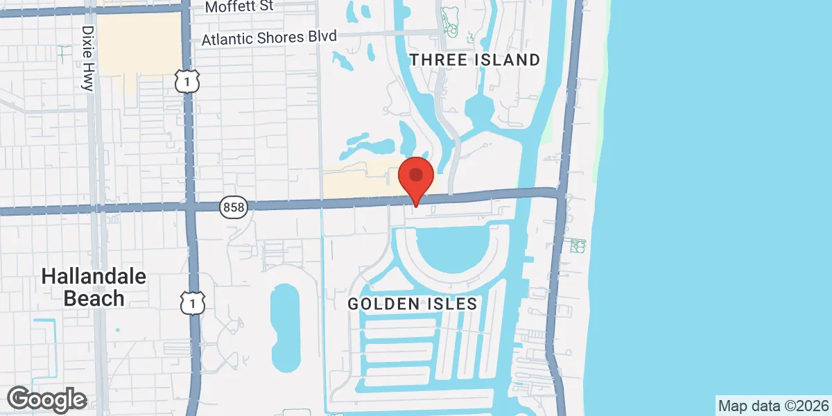 Map showing LowTdoc - Testosterone Replacement Therapy in Hallandale location