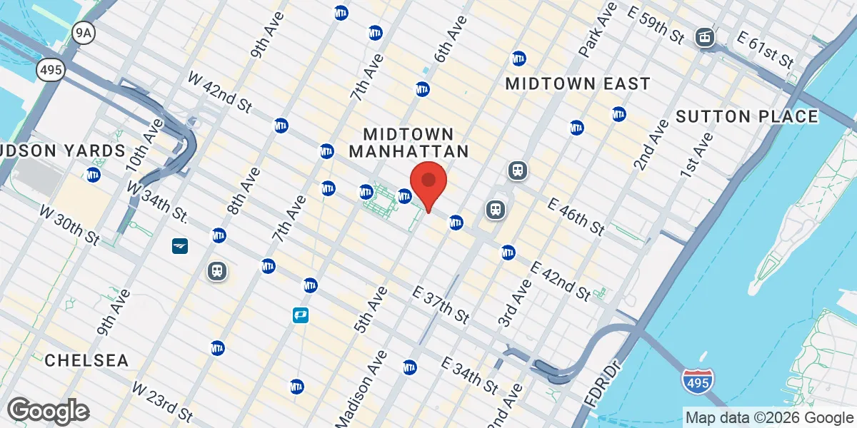 Map showing NYC Men's Health location