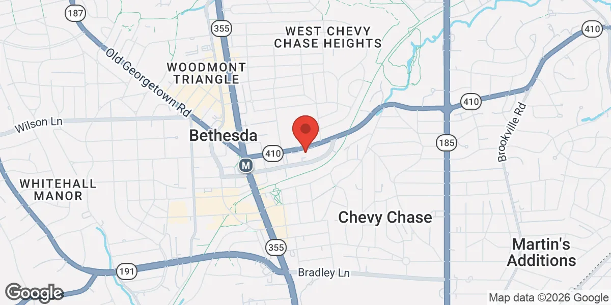 Map showing Renew Vitality Testosterone Clinic of Bethesda, MD location