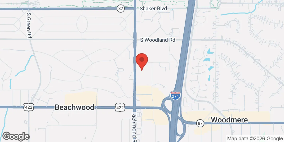 Map showing Gameday Men’s Health Beachwood location