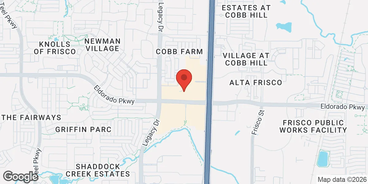 Map showing Men's T Clinic® - N. Frisco location