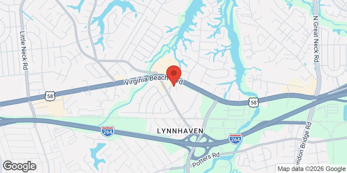 Map showing Fountain of You MD - Virginia Beach location