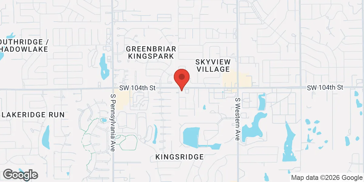 Map showing Gameday Men's Health Southwest Oklahoma City location