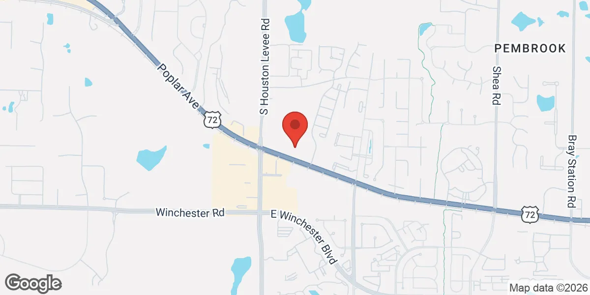 Map showing Gameday Men's Health Collierville TRT Clinic location