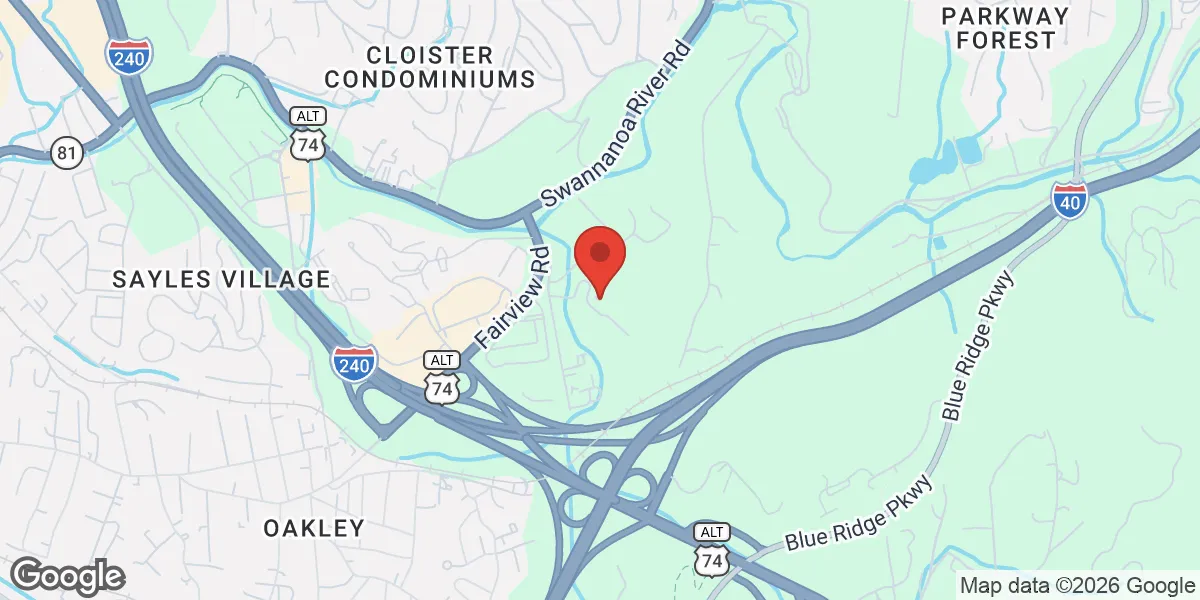 Map showing Asheville Testosterone Clinic | Local TRT, Concierge, Telemedicine location