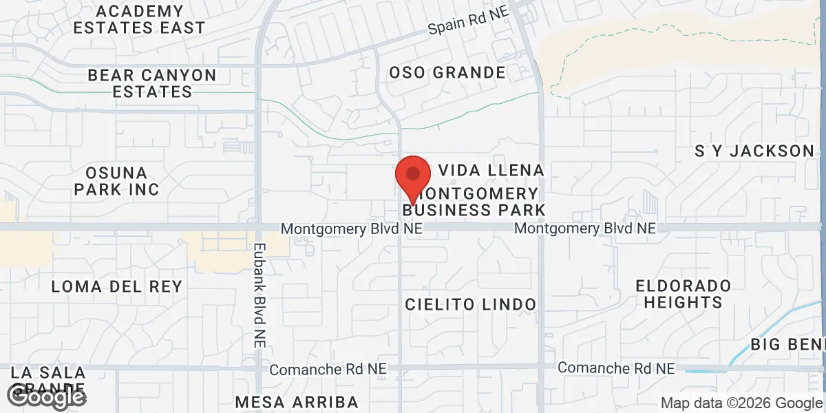 Map showing Renew Vitality Testosterone Clinic of Albuquerque location