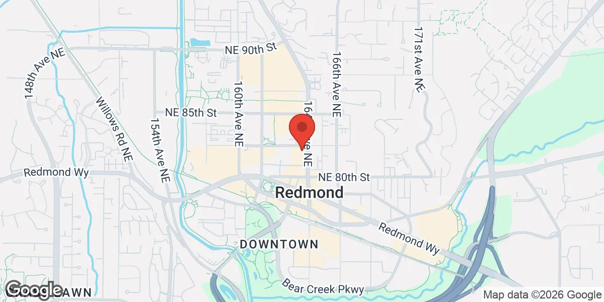 Map showing West Coast Men's Health - Redmond location