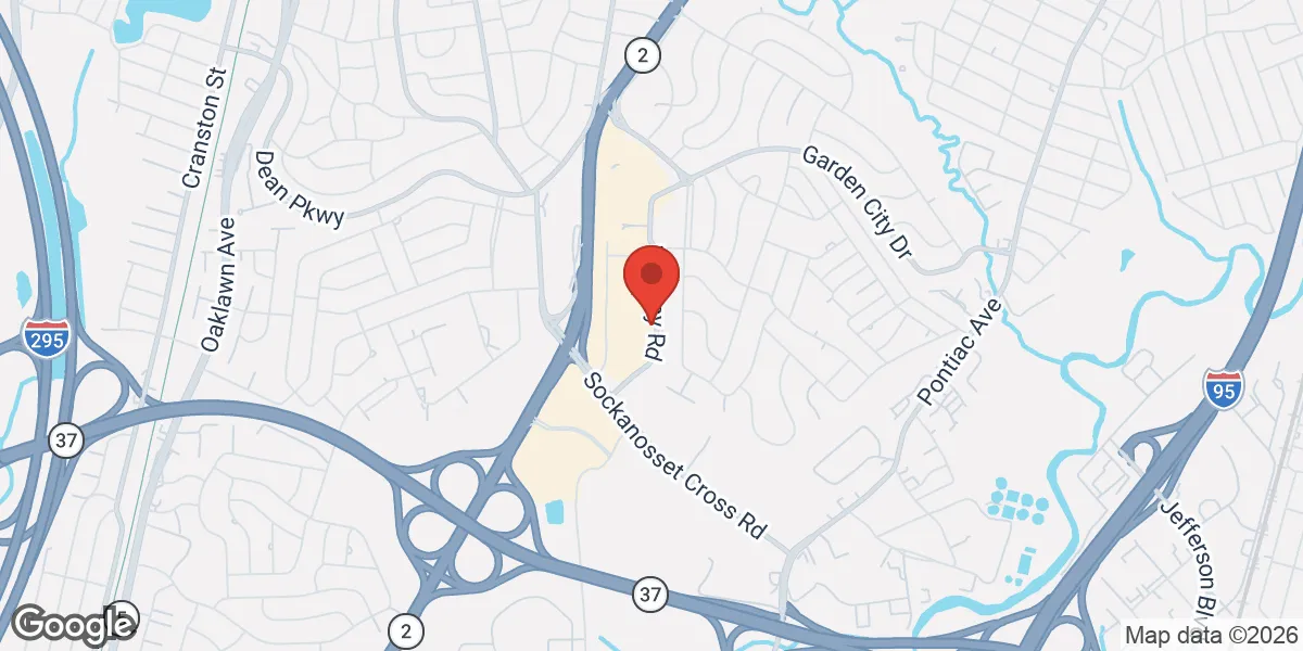 Map showing Gameday Men's Health Garden City Cranston ED and TRT Clinic location