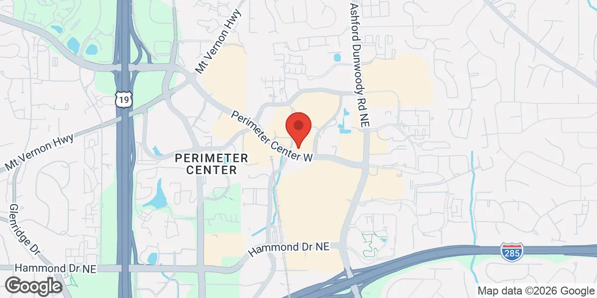 Map showing Gameday Men’s Health Dunwoody location