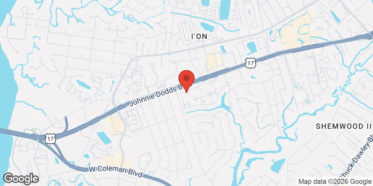 Map showing Lowcountry Male Clinic - Mt. Pleasant, SC - TRT and Weight Loss Services location