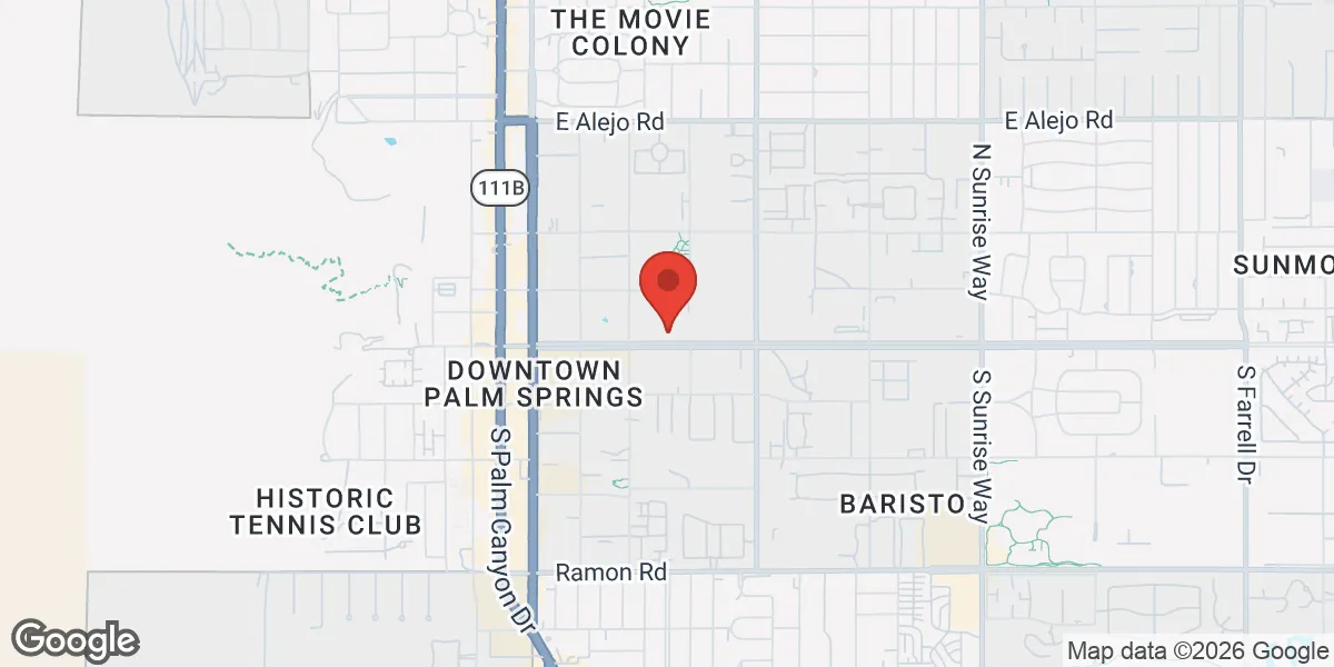 Map showing Gameday Men’s Health Palm Springs TRT, Peptide, and ED Clinic location