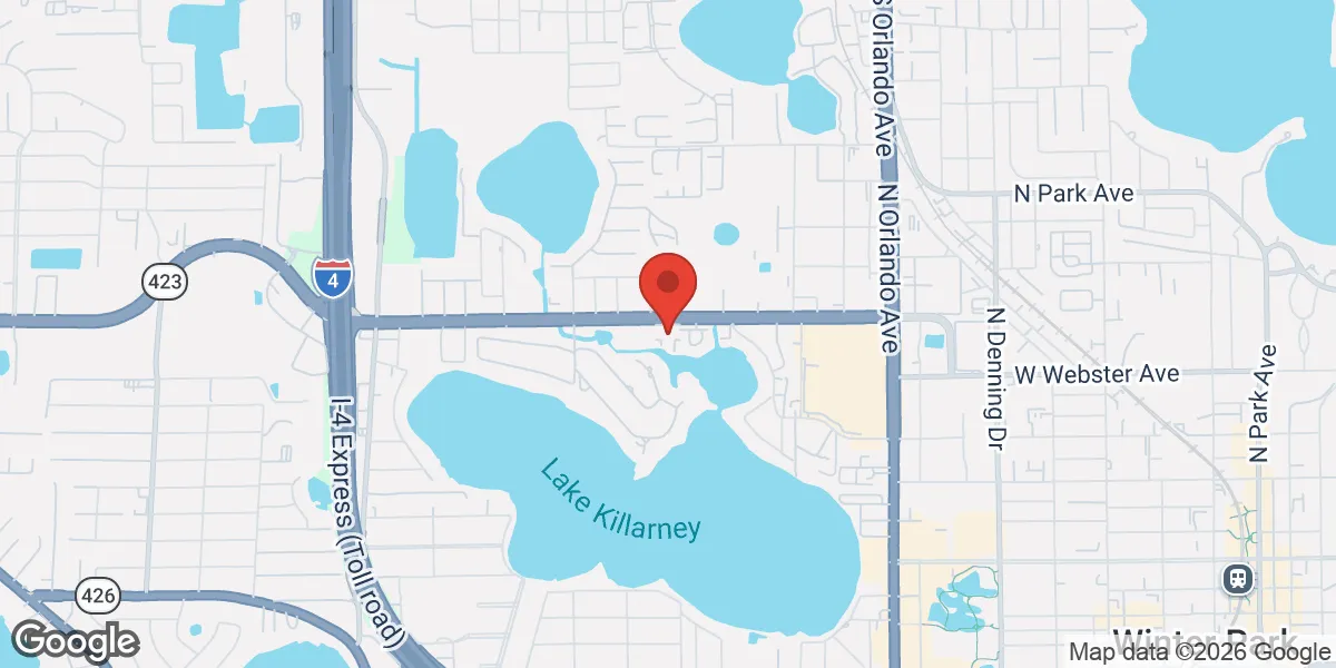 Map showing Gameday Men's Health Winter Park location