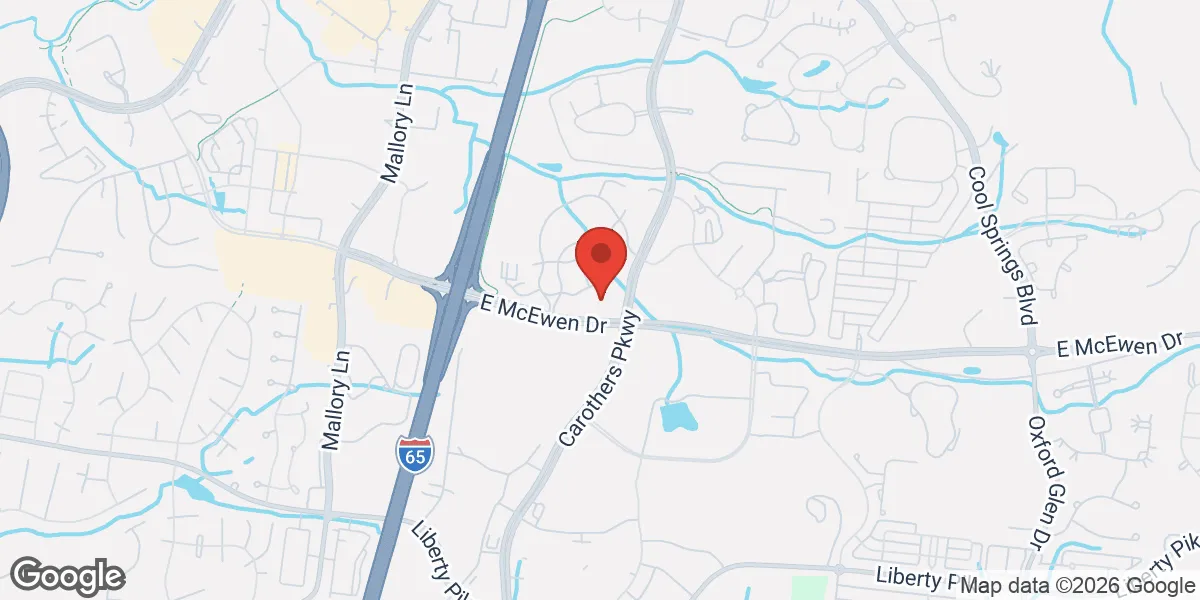 Map showing Low T Center Franklin | Men's Health & TRT Clinic location