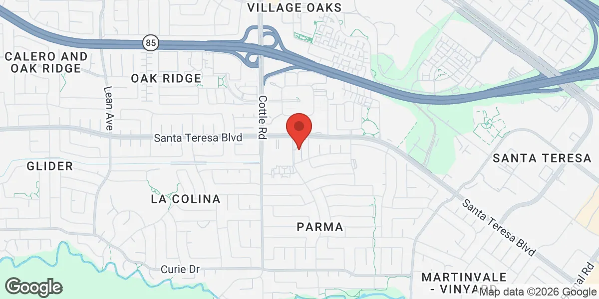 Map showing Gameday Men's Health South San Jose location