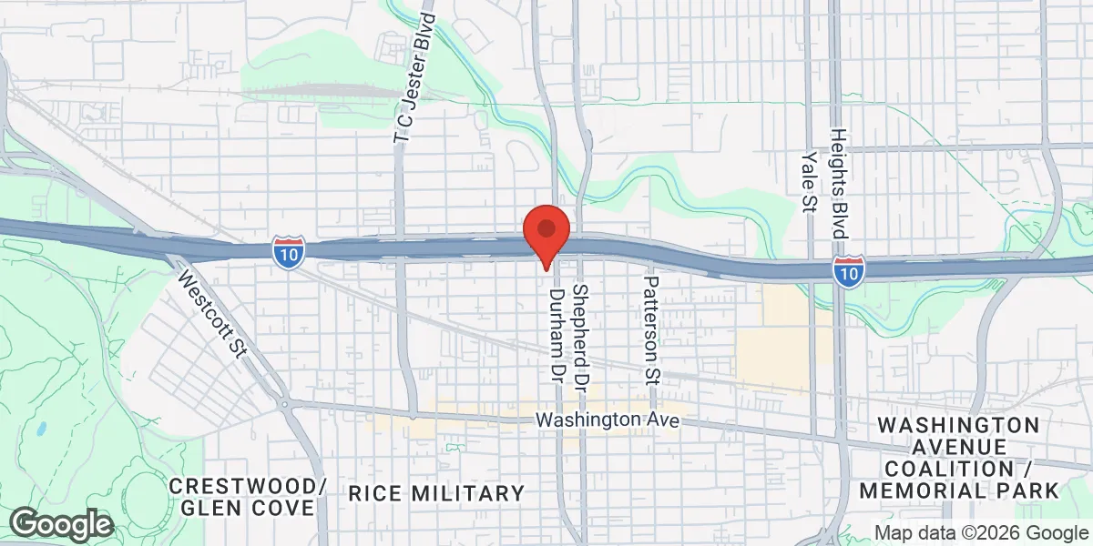 Map showing Men's T Clinic® - Houston Heights location