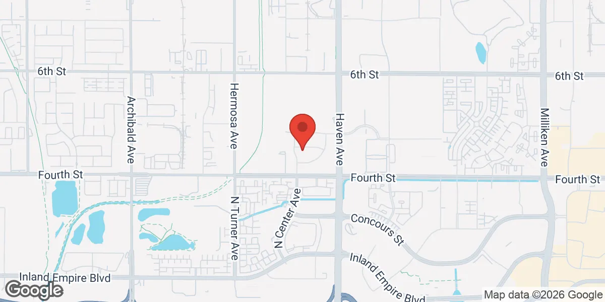 Map showing Gameday Men's Health Rancho Cucamonga ED and TRT Clinic location