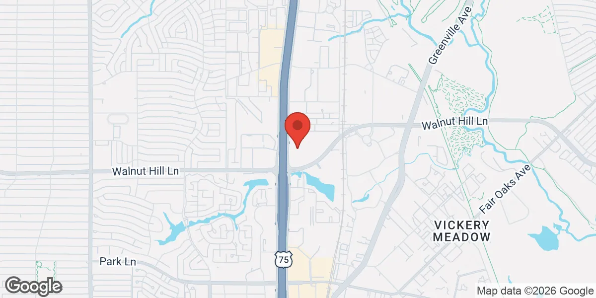 Map showing SynergenX Walnut Hill | Hormone Health & TRT Clinic location