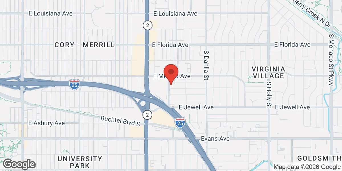 Map showing Rocky Mountain Men's Clinic - Central Denver location