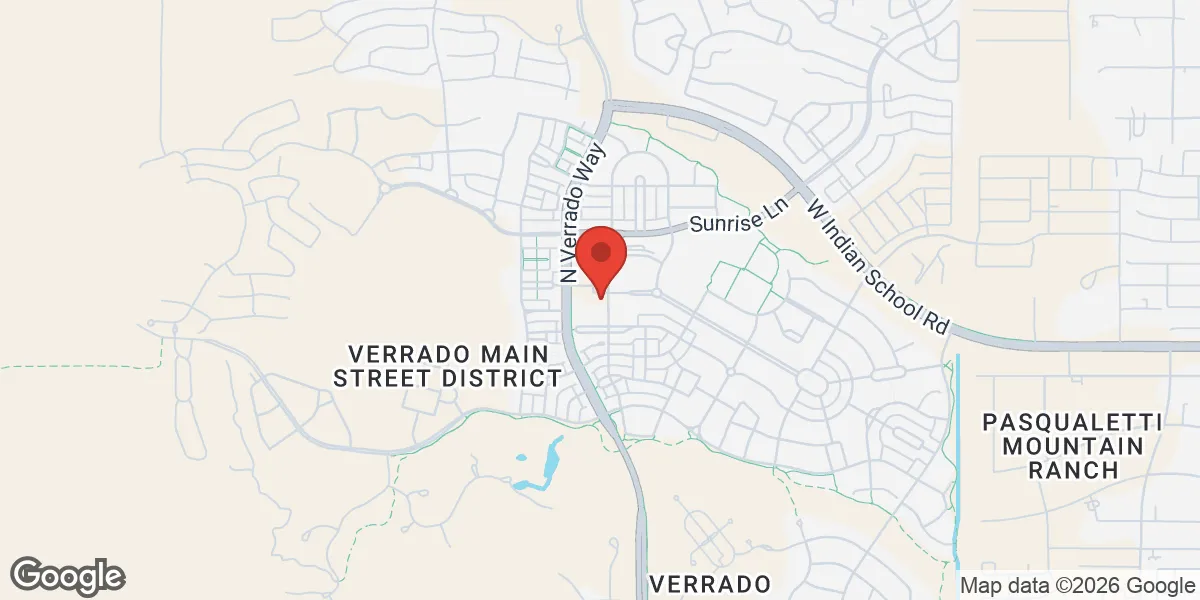 Map showing Main Street Medical Verrado Primary Care, TRT. Hormone Therapy. DPC, TOX location