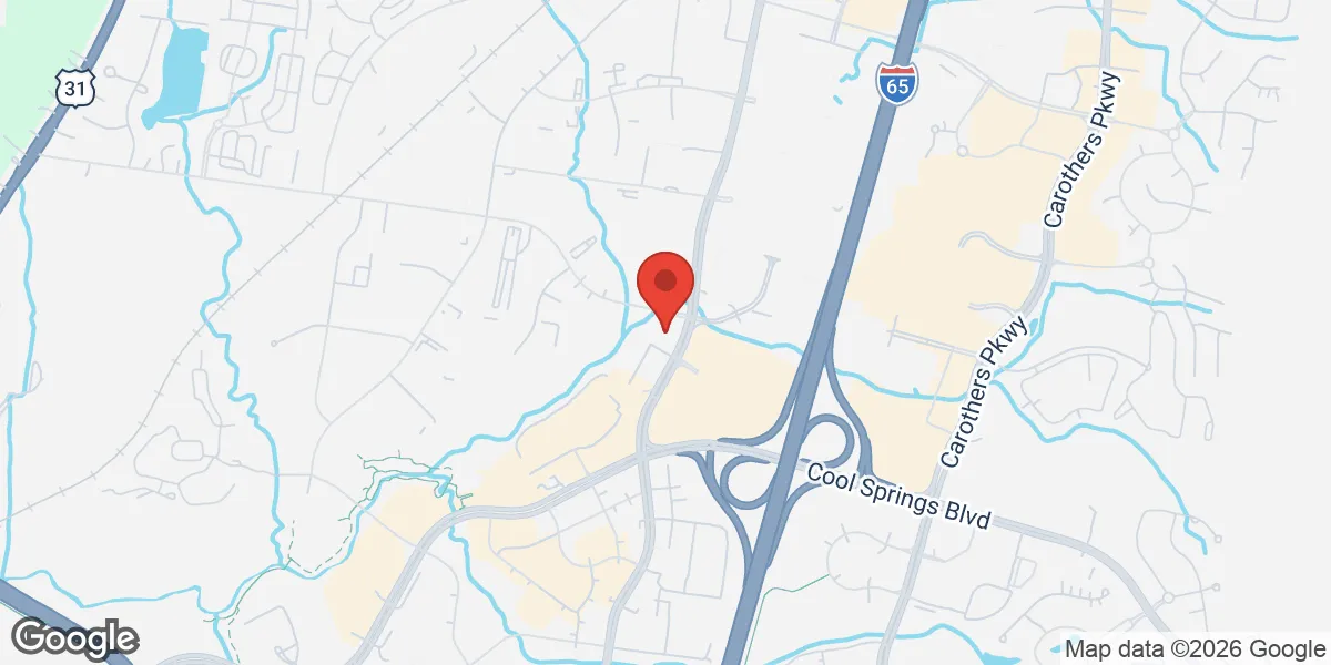 Map showing Tennessee Men's Clinic of Franklin, Powered by Menspro™ location