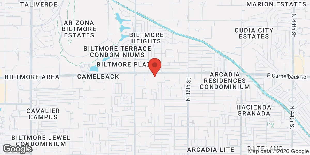 Map showing Gameday Men's Health Biltmore-Arcadia location