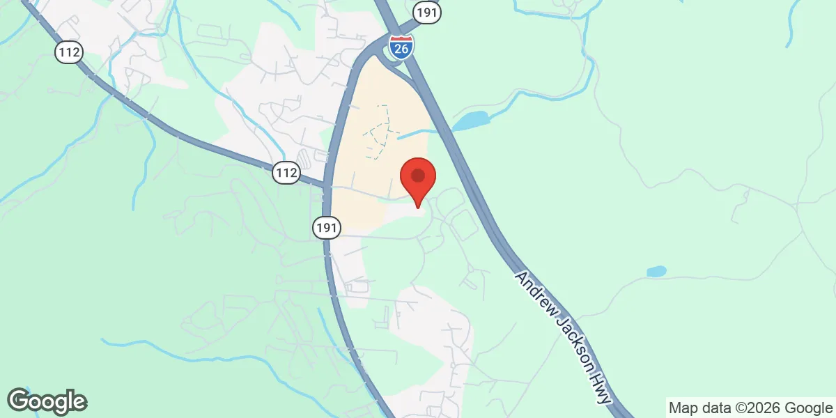 Map showing Gameday Men’s Health Asheville, NC location