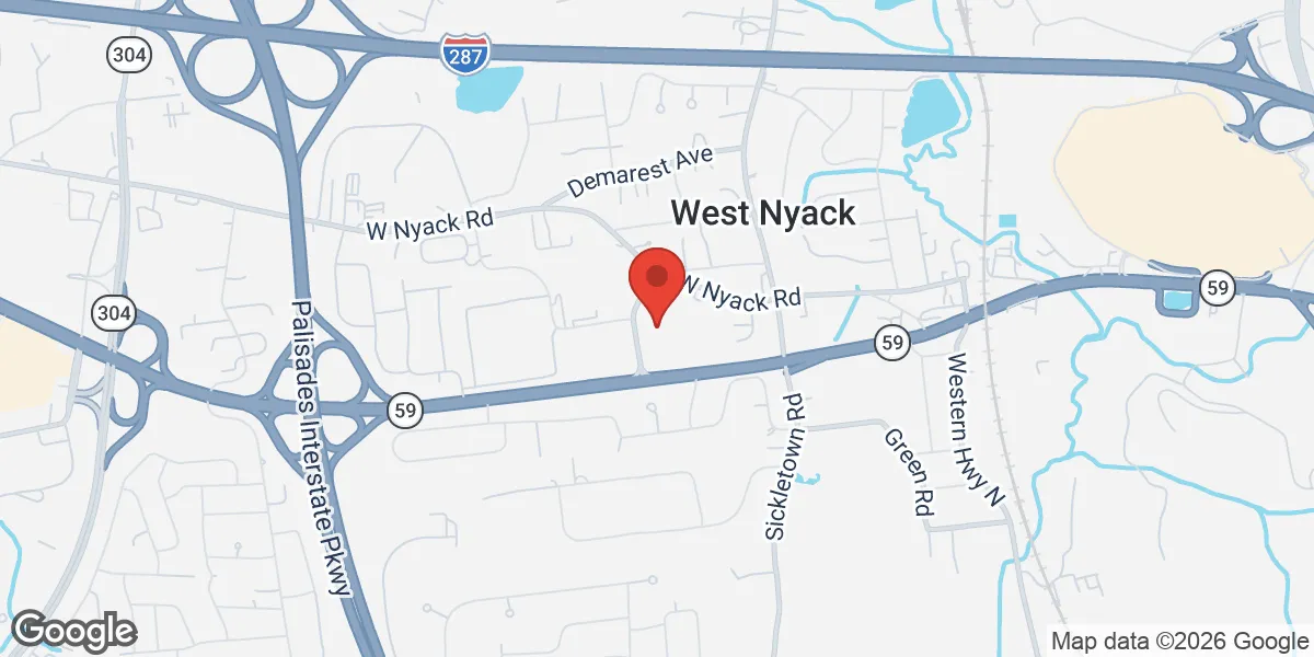 Map showing Gameday Men's Health West Nyack location