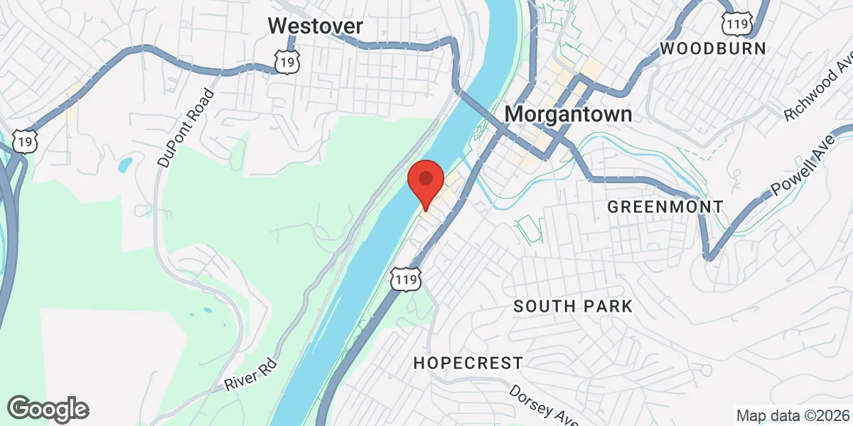 Map showing Renew Vitality Testosterone Clinic of Morgantown location